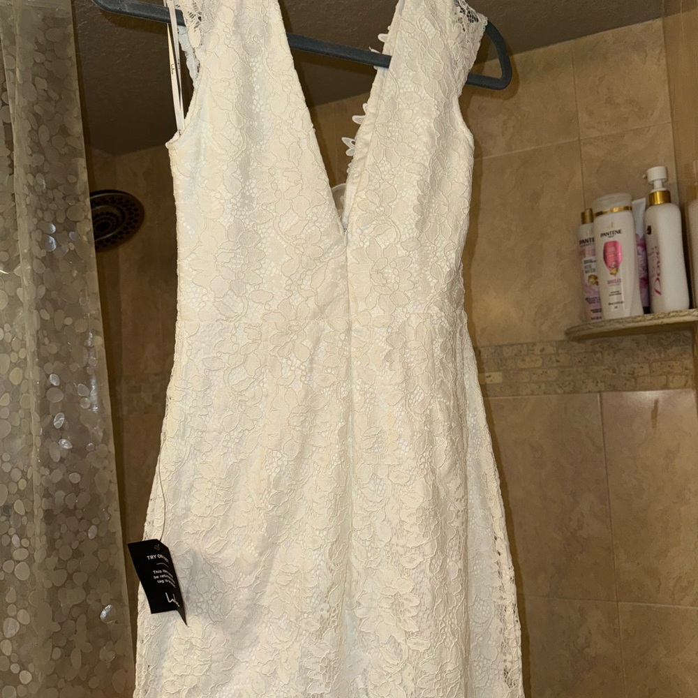 NWT Lulus Back in Time White Lace Mini Dress (Never Worn)